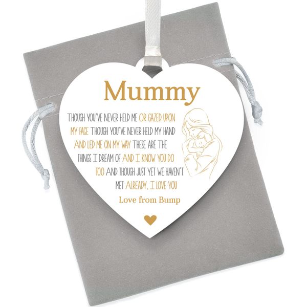 Personalised Mummy To Be From Bump - Gifts from Bump To Mummy Mum - Mothers Day Gifts from Bump - Gifts for Expecting Mummy - Bump Gifts for Mum Mummy - With Grey Bag