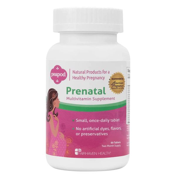 Peapod Prenatal Multivitamins, Essential for Women Trying to Conceive to Support Pregnancy & Baby Health, Includes Iron, Vitamin C and Folic Acid, Take Daily, Easy to Swallow Pill (2 Month Supply)