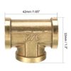 sourcing map Brass Tee Pipe Fitting 1/2 PT Female Thread 42mm Length T Shaped Connector Coupler