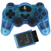 ZedLabz wireless RF double shock vibration gamepad controller for Sony Playstation 2 PS2 - Twin pack - Red & Blue
