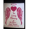 “In Loving Memory” Car Decal Window Sticker 11x10” Permanent Vinyl Custom Orders