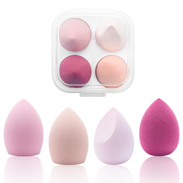 Spugna per trucco, 4 pezzi Beauty Foundation Blending Beauty Sponge, Beauty Makeup Sponge, Blender per fondotinta liquido, cipria, crema solare e crema regalo per donne