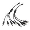 Security-01 2-Pack 1 to 4 Way DC Power Splitter Cable Pigtail, Plug 5.5mm x 2.1mm