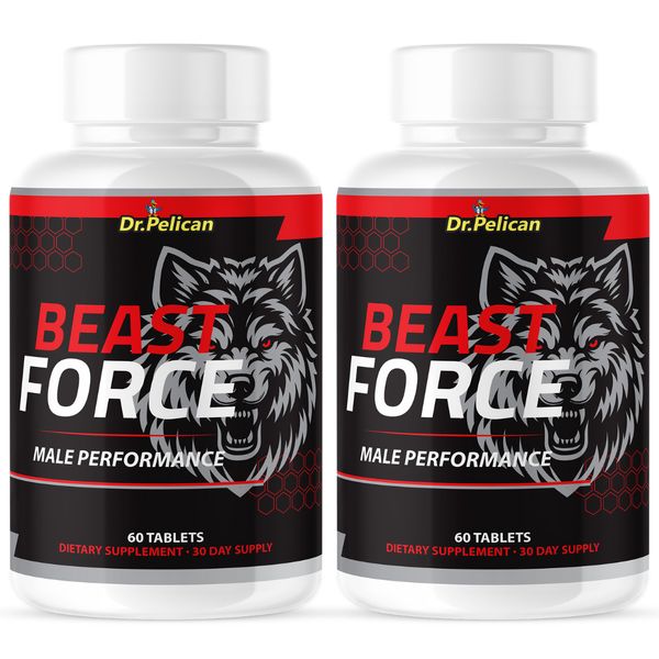 BeastForce- Men's Health & Performance- 2 Bottles- 120 Tablets