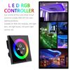 DC12-24V 4A/CH Wall Mounted Touch Switch Controller Glass Panel RGB 5050 3528