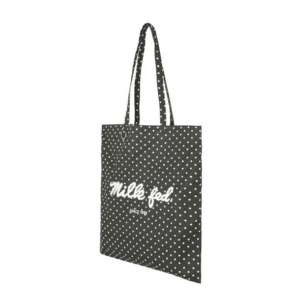 Milkfed ICING LOGO POLKA DOT FLAT TOTE Tote Bag, Black