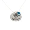 Personalised Celtic Cross Necklace with Birthstone Charm - Gift Boxed