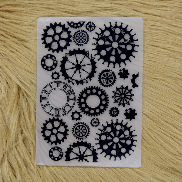 Steampunk Cogs & Clock Embossing Folder for Paper Crafts, Card Making, Scrapbooking & More