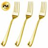 280 Piece Gold Plastic Forks, Reusable & Recyclable, Elegant Party Forks