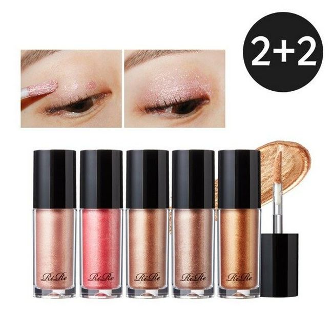 (2+2 Event) Lire Lux Liquid Eye Shadow/Eye Tint, 2 Pink Dress + 2 Gold Edge, 1 Set