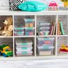Sterilite Large Clip Box, Stackable Small Storage Bin with Latching Lid, Plastic Container to Organize Paper, Office, Clear Base and Lid, 1-Pack