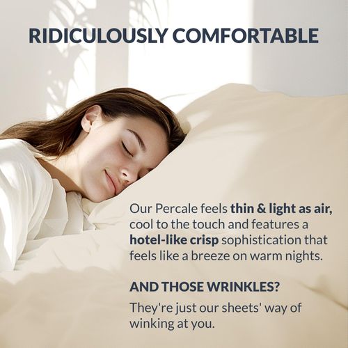 Sweave 100% Egyptian Cotton Percale Sheets California King - Genuine Luxurious 400 Thread Count - Naturally Crisp, Breathable, Skin-Friendly & Cooling - Softer After Each Wash -Oeko-TEX Certified Giza