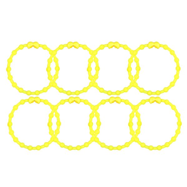 Neon Yellow PRO Hair Ties: Easy Release Adjustable for Every Hair Type PACK OF 8