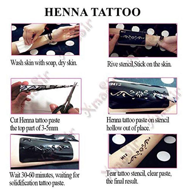 Self Adhesive Hollow Template Tattoo Stencil Body Art Paint India Henna  Tattoo