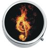 Fiery Treble Clef Medicine Vitamin Pill Box