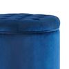 Tufted Storage Ottoman Large Footrest Stool Coffee Table, Navy Blue