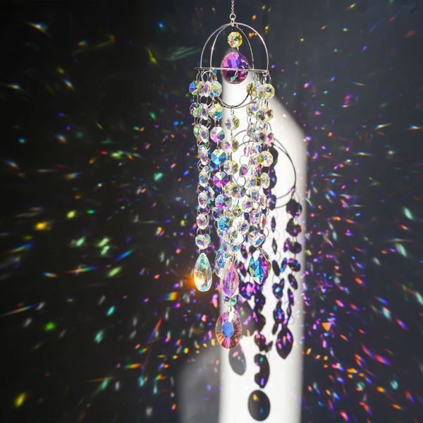 Chandelier Wind Chimes Crystal Suncatcher Window Hanging Sun Catchers Prism Rainbow Maker Pendant