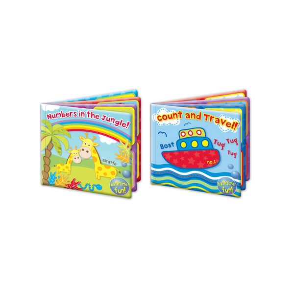 Bath Book Baby Waterproof Floating Educational Bath Toy "First Steps" Pack of 2