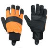 SPARES2GO Chainsaw Safety Bib & Brace (L) + Protective Gloves
