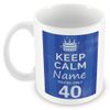 MUGGZ - Personalised - Mug - 40th Birthday Gift - Keep Calm Design - Blue