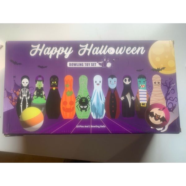 Halloween Games Bowling Set Kids Party Supplies Bowling Pins Balls Foam