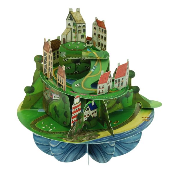 Santoro Pirouettes Hill Town 3D Pop Up Card