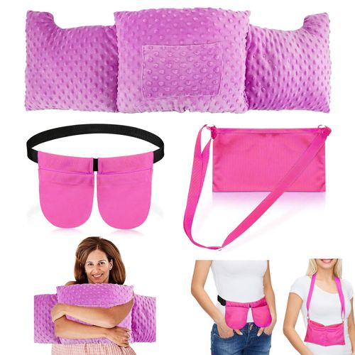 FSUHHIAD Mastectomy Pillow & Mastectomy Drain Holder with 2 Shower Bag Adjustable Drainage Pouch Waist Belt, Breast Reduction Augmentation, Breast Cancer Post Surgery Recovery Support