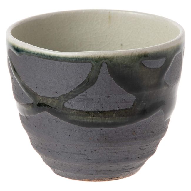 Shigaraki Ware MR-3-3516 Hechimon Tea Cup with Black Glaze