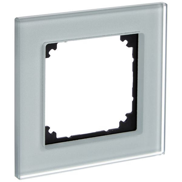 Merten 489160 M-PLAN-Echtglasrahmen, 1fach, Diamantsilber