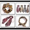 WHITE FANG Scrunchie Hair Elastic Leopard Pattern Leopard Ponytail Ribbon Casual Women's ZA019 (02: Brown)