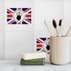 'King Charles Coronation Union Jack Flag' 108mm Square Ceramic Tile (TD00019685)