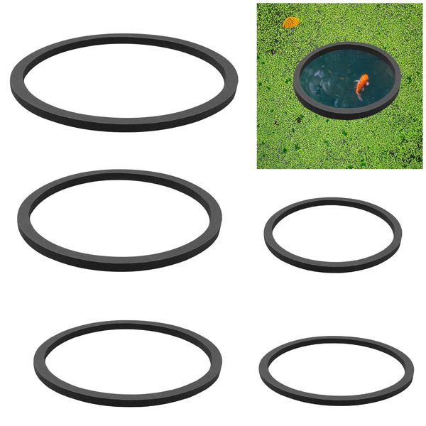 DAJISI 5PCS Aquarium Floating Plant Ring, Isolate Duckweed Plant Corral Reusable Foam Fish Tank Feeding Ring Keeping Food and Plants in Place for Aquatic Pond Fish Tank (5 Sizes)