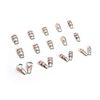 24 Pcs Nail Tips Silver Gradient French False Alphabet Symbol Nails