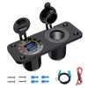 12V-24V Dual USB Car Fast Charger Cigarette Lighter Socket Adapter LED Voltmeter