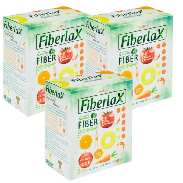 3 x Fiberlax Verena Drink Detox Dietary Fiber Weight Management 10 Sachets