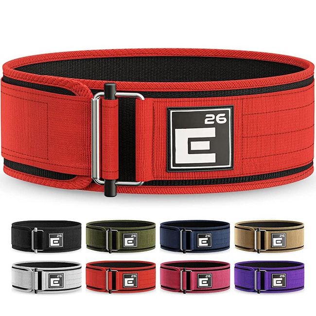 Element 26 Self-Locking Weightlifting Belt | Recommended value for money (Small White) for serious functional fitness and Olympic lifters, Medium, Red