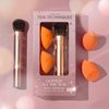 REAL TECHNIQUES Glitter All The Way Brush + Sponge Kit, 3 Piece Gift Set