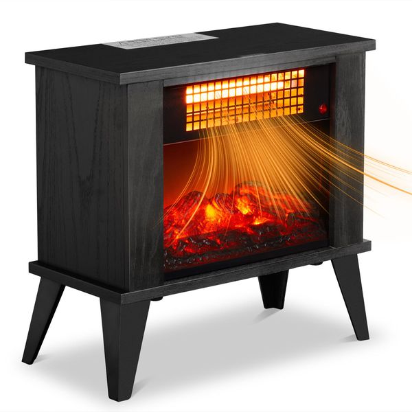 ZOKOP Warm 1000W 15" Fireplace Stove Infrared Space Heater Living Room Warmer US