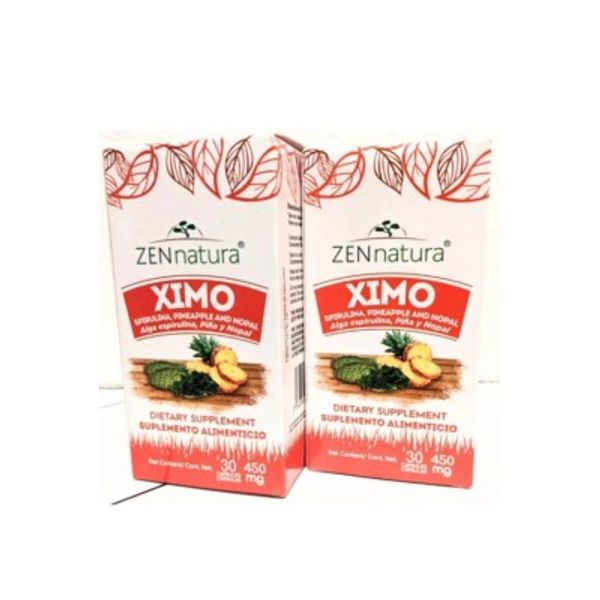 2 PACK! Ximo Spirulina, Pineapple and Nopal 30 Capsules