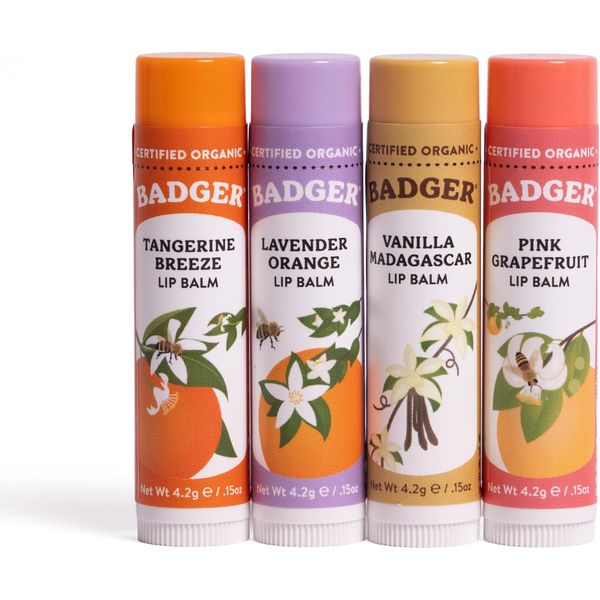 Badger Lip Balm 4 Sticks Gift Set Green Pack