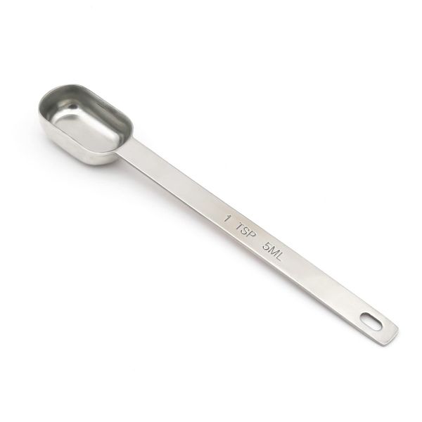 BERYLER® 1 Teaspoon(1Tsp | 5 mL | 5 cc | 1/3 Tablespoon) Single Measuring Spoon, Stainless Steel Individual Spoons, Long Handle Spoons Only