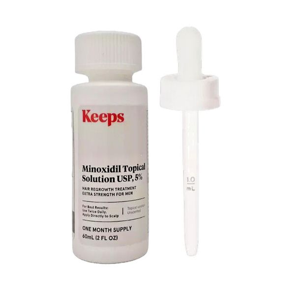 Keeps Minoxidil for Men Hair Growth 5% Solution for Hair Loss- 1 month + Dropper