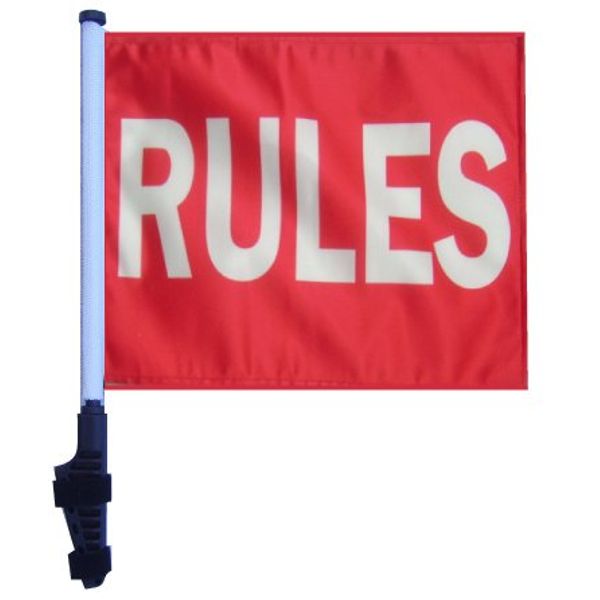 RULES Golf Cart Flag with SSP Flags EZ On & Off Bracket