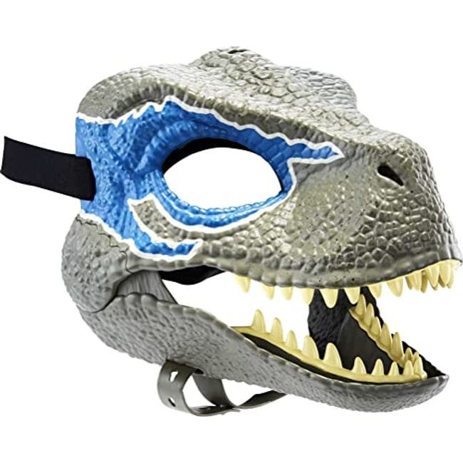 Jurassic World Toys Dominion Velociraptor Blue Dinosaur Mask, Movie-Inspired Role Play Toy with Opening Jaw, Realistic Design