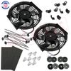 2X 10" inch 12V 1750CFM Electric Radiator Slim Cooling Fan Push Pull Universal