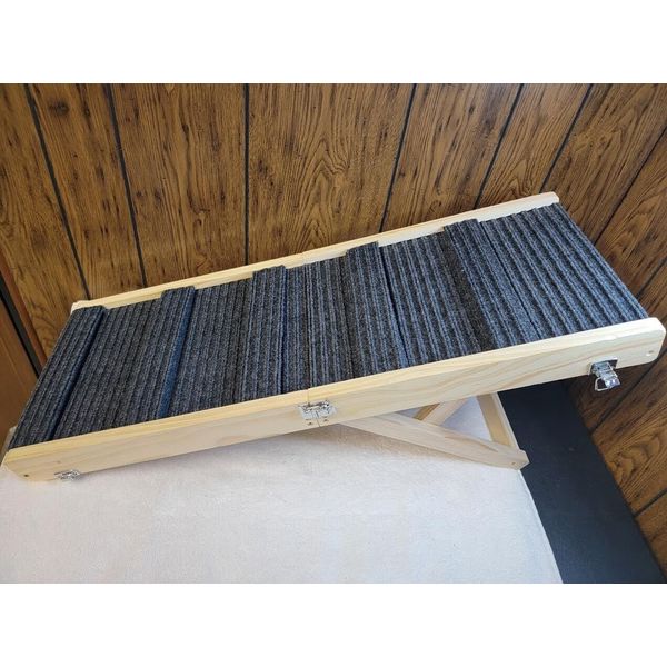 Dog Ramp, Wooden Foldable Dog Ramp,4 Adjustable Heights from 9.4" to 17.7"