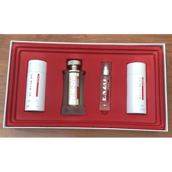 Enzo Sport 4 Piece Set by Enzo Feruccio 3.4oz EDT, Aftershave, shower gel MEN.