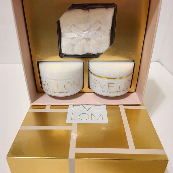 Eve Lom Rescue Ritual Gift Set 3.3oz Cleanser, Rescue Mask & Muslin Cloth NIB