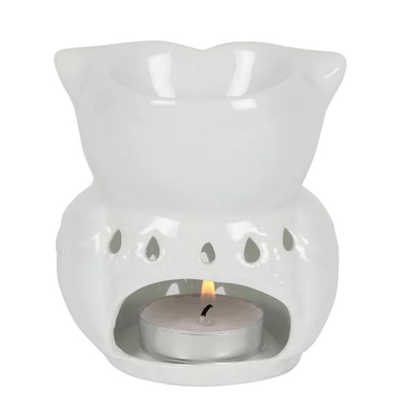 Something Different White Owl Ceramic Oil Burner
