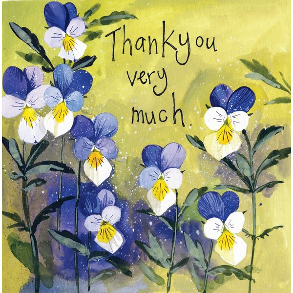 ALEX CLARK Thank You Pansies Card